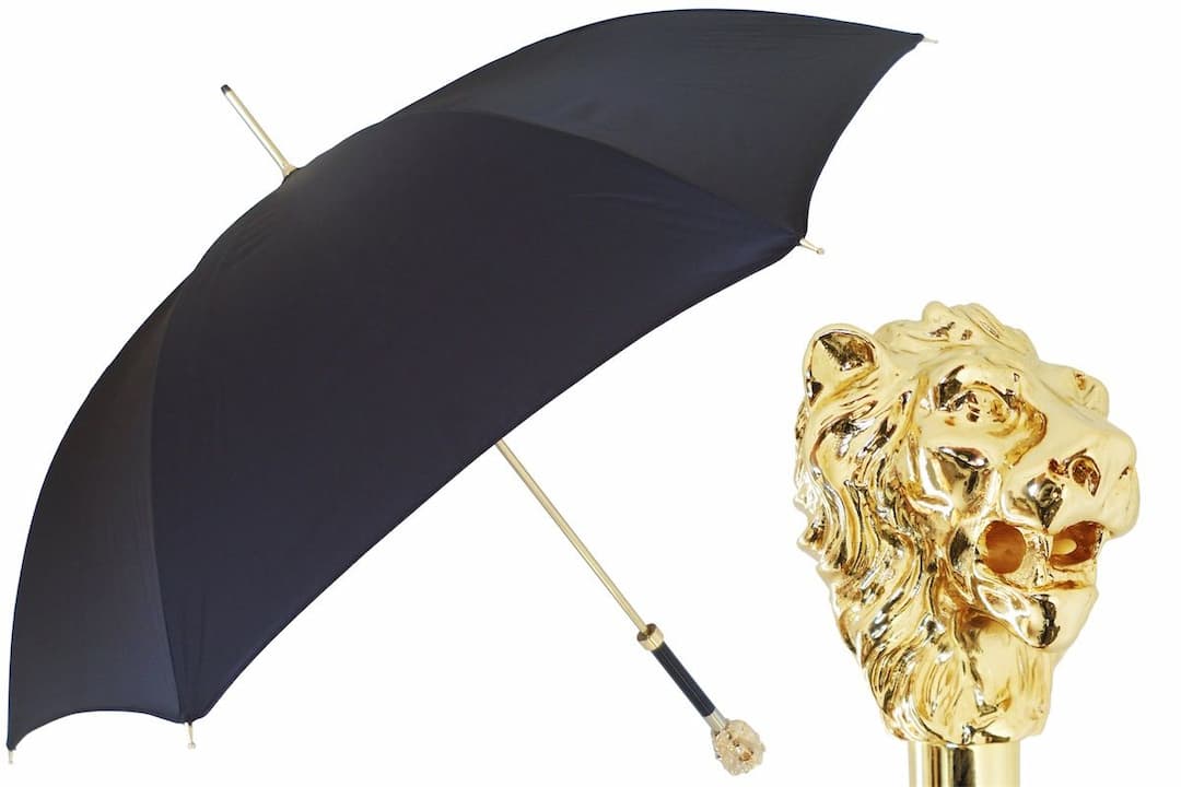PASOTTI Gold Lion Black Umbrella