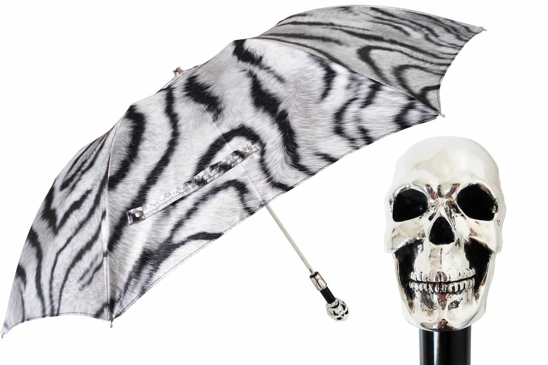 Pasotti Animalier Skull Folding Umbrella