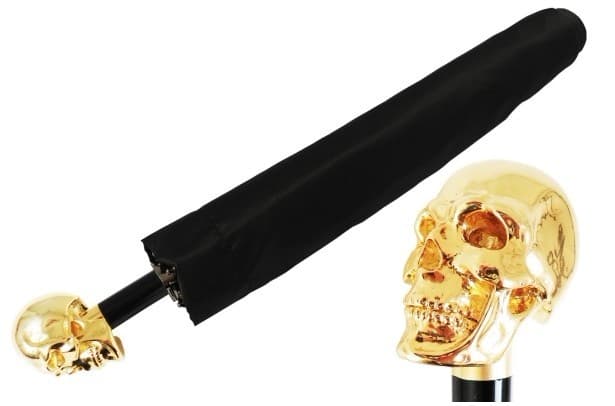 Pasotti Men Gold Skull Umbrella