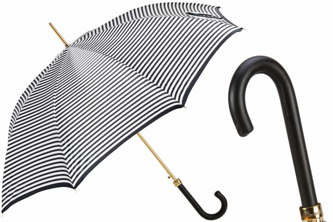 Pasotti - Luxury Black Striped Umbrella