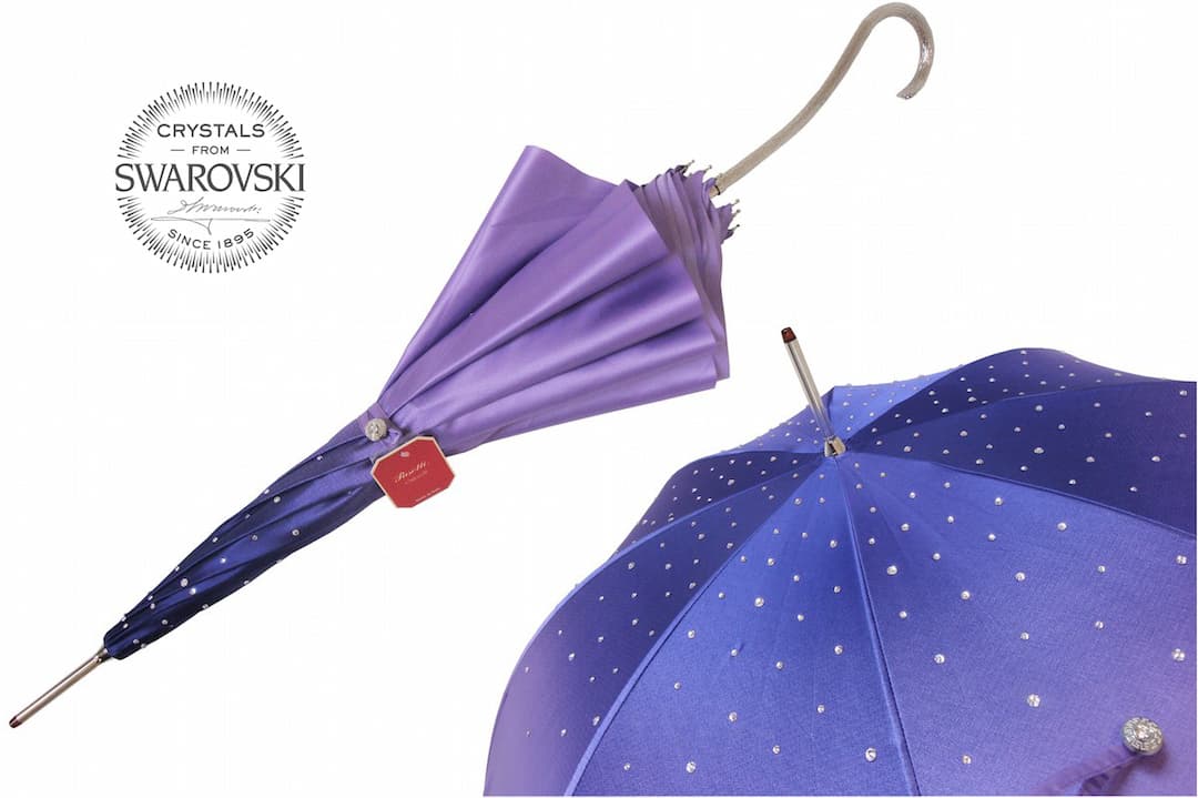 Pasotti Purple Swarovski® Umbrella, Double Cloth