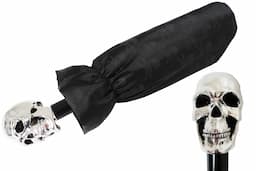 Pasotti Women Silver Skull Umbrella Black