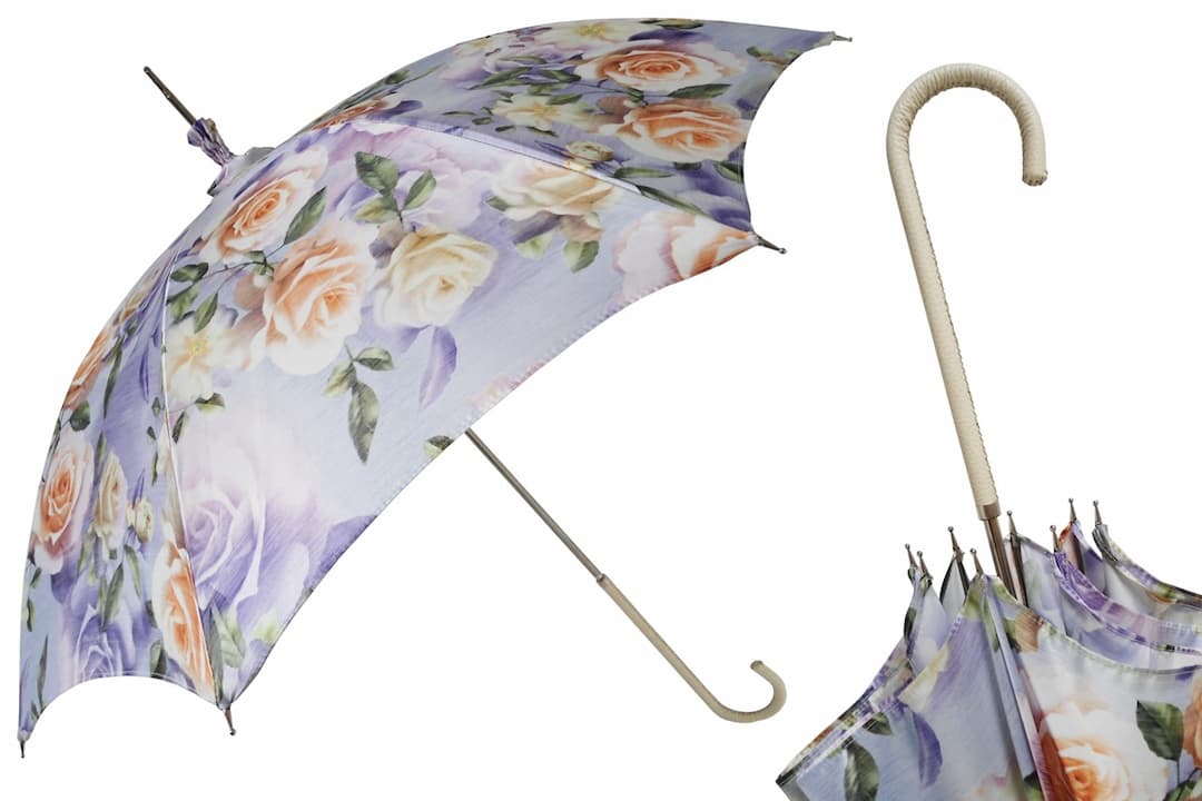 Pasotti Manual Flowered Parasol Rainproof