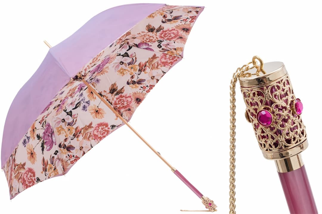Pasotti - Luxury Light Purple Flowers Umbrella