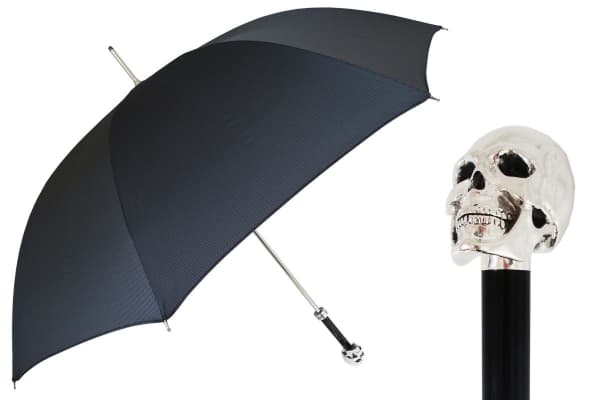 Pasotti Umbrella with Silver Skull Handle