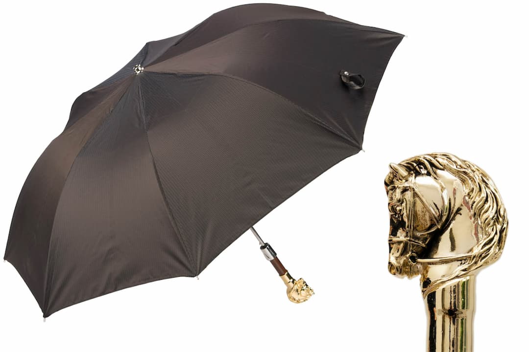 Pasotti - Golden Horse Folding Umbrella