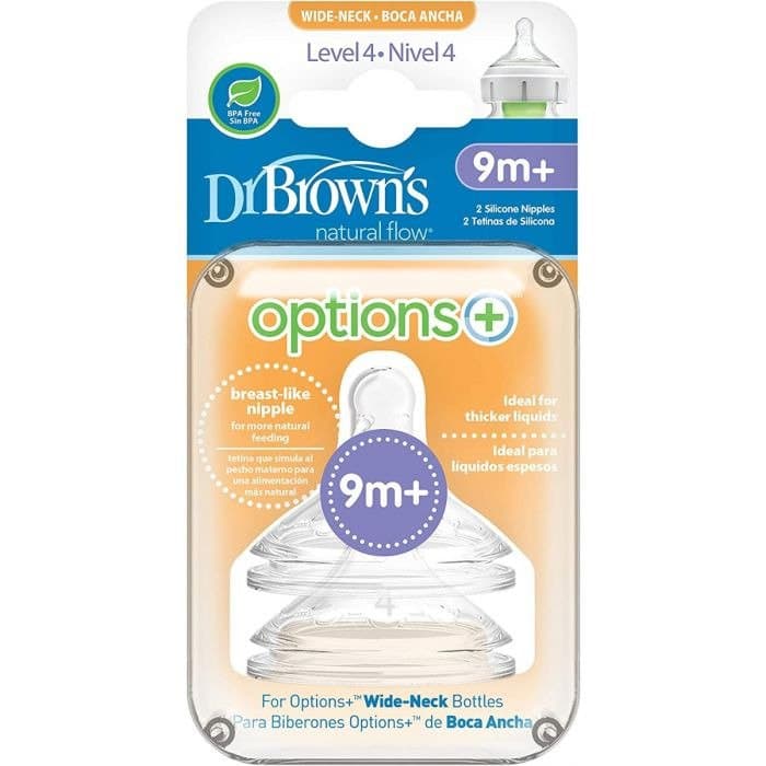 Dr Brown's - Options+ Level 4 Teats 9m+ (2 Pack)