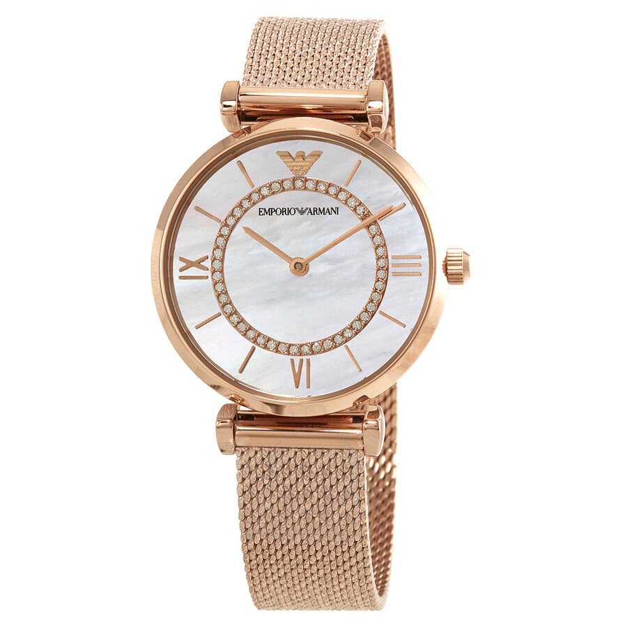 Emporio Armani Ladies Rose Gold Gianni T-Bar Watch AR11320 