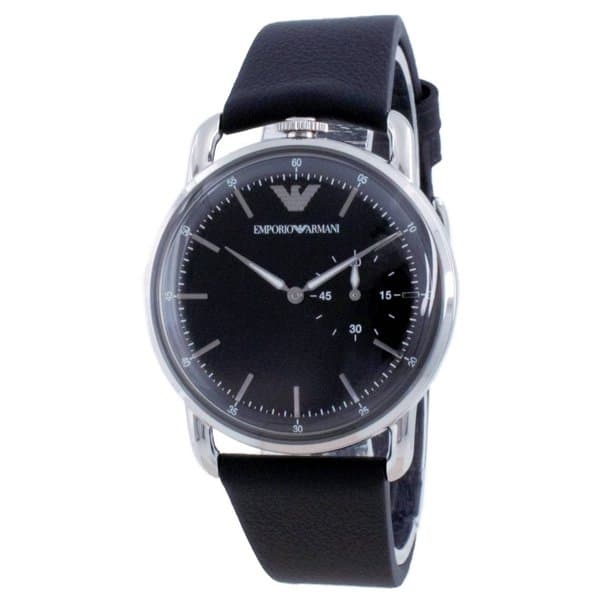 Emporio Armani - Black Dial Leather Quartz Men's Watch (AR11336)