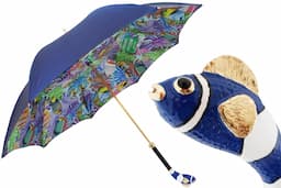 Pasotti Women Blue Fish Awesome Umbrella 