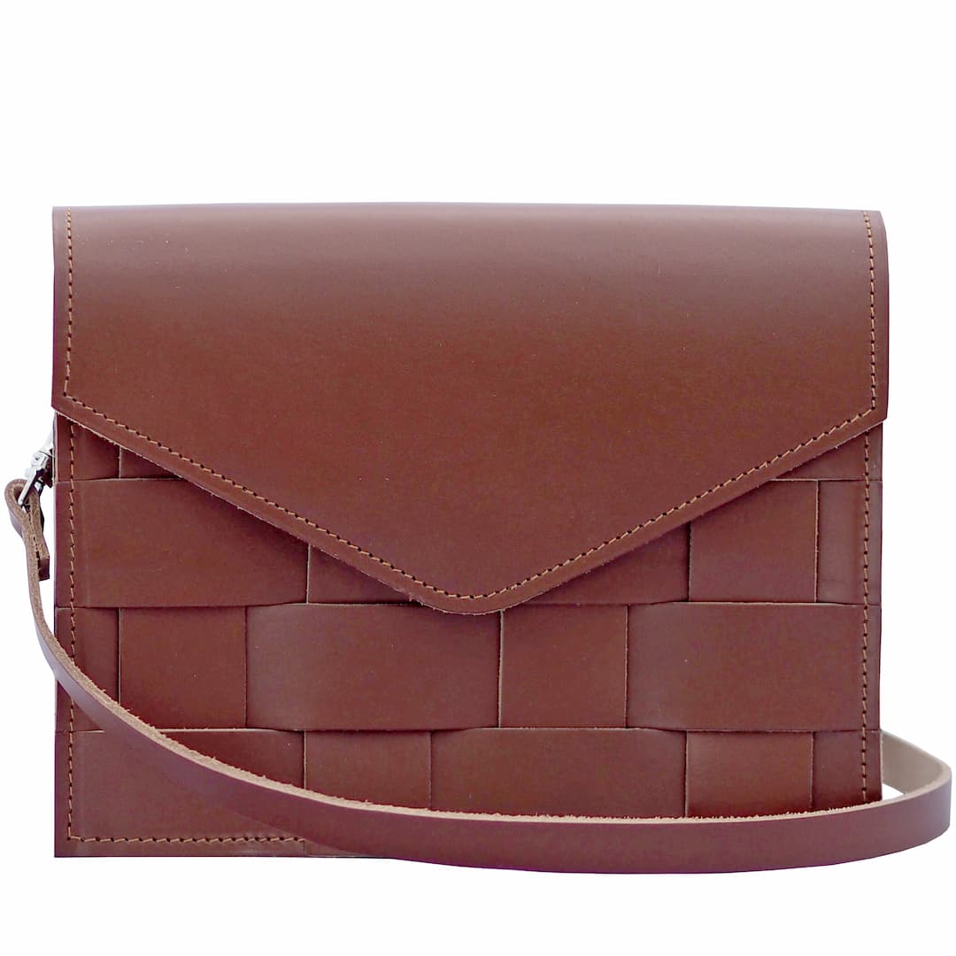 Eduards - Näver Mini Shoulder Bag in Brick Leather