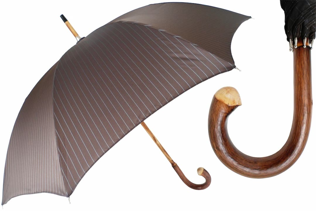 PASOTTI Classic Striped One-Piece Chestnut Umbrella