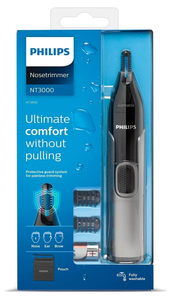 Philips - Series 3000 Waterproof Nose and Ear Trimmer NT3650/16