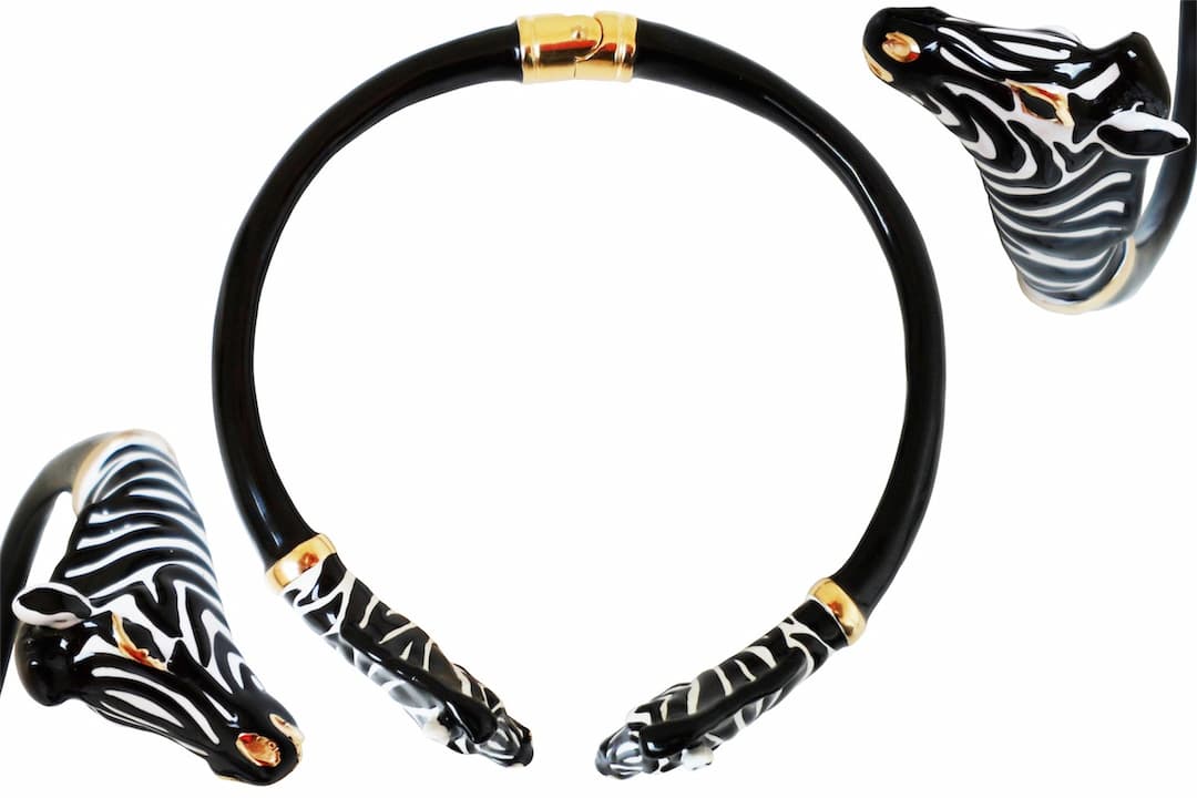 Pasotti Luxury Zebra Necklace - Black/White