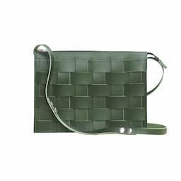 Eduards - Näver Small Leather Shoulder Bag in Green